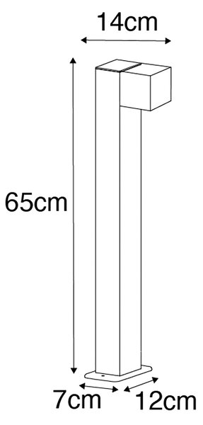 Pametna vanjska stojeća svjetiljka crna 65 cm IP44 s Wi-Fi GU10 - Baleno