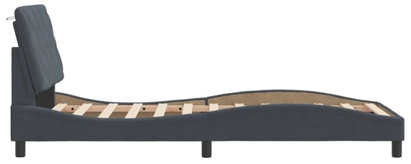 Okvir kreveta s LED-om bez madraca tamnosivi 80 x 200 cm baršunasti - Siva / 80 x 200 cm