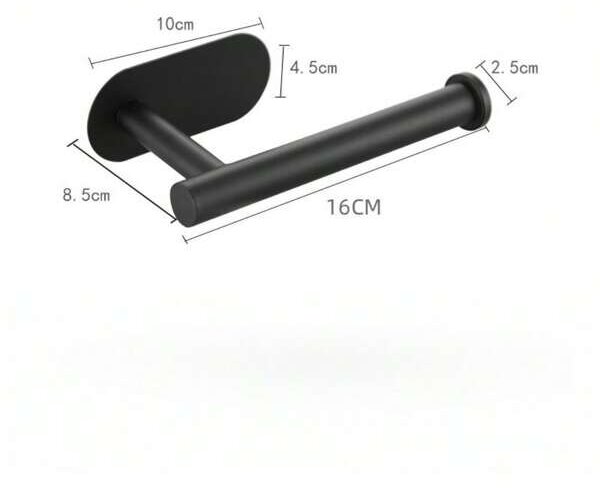 Inox samo -adhezivno 3m zadržavanje za toaletni papir 17cm crno