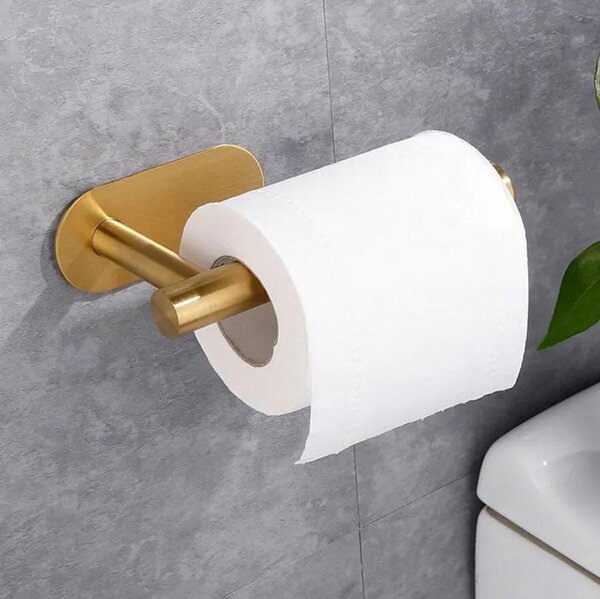 Nehrđajući čelik samoodrežavajući 3M držač za toaletni papir 17 cm zlato