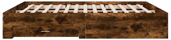 Okvir kreveta s ladicama boja hrasta 180x200 cm - Smeđa / 180 x 200 cm