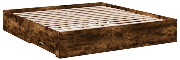 Okvir kreveta s ladicama boja hrasta 180x200 cm - Smeđa / 180 x 200 cm