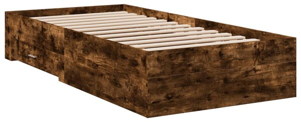 Okvir kreveta s ladicama boja hrasta 100x200 cm - Smeđa / 100 x 200 cm
