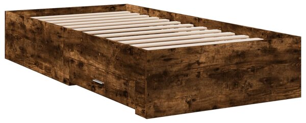 Okvir kreveta s ladicama boja hrasta 100x200 cm - Smeđa / 100 x 200 cm