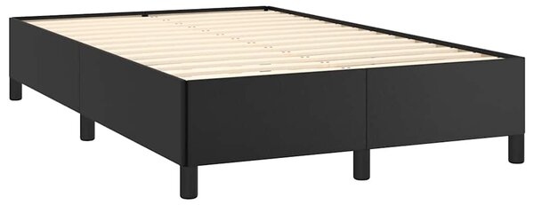 Krevet box spring s madracem LED crni 120 x 190 cm umjetna koža - Crna / 120 x 190 cm