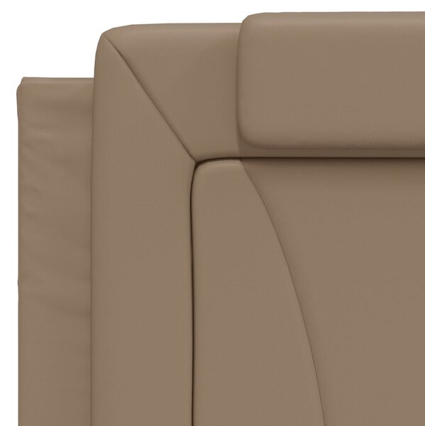 Krevet Viana s madracem boja cappuccina 100 x 200 cm od umjetne kože - Smeđa / 100 x 200 cm