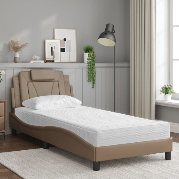Krevet Viana s madracem cappuccino boje 80 x 200 cm od umjetne kože - Smeđa / 80 x 200 cm