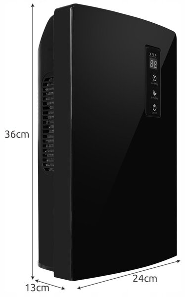 2v1 odvlaživač i pročišćivač zraka - Apsorber vlage 1,5L LCD UV Black