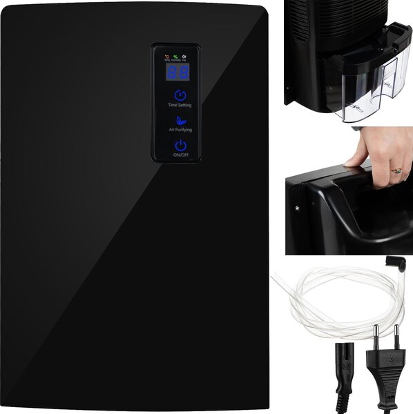 2v1 odvlaživač i pročišćivač zraka - Apsorber vlage 1,5L LCD UV Black