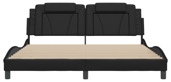 Okvir kreveta Viana s LED-om bez madraca crni 180 x 200 cm - Crna / 180 x 200 cm