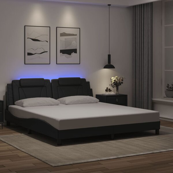 Okvir kreveta Viana s LED-om bez madraca crni 180 x 200 cm - Crna / 180 x 200 cm