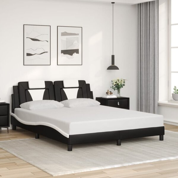 Okvir kreveta Viana s LED-om bez madracacrno-bijeli 160 x 200 cm - Crna / 160 x 200 cm