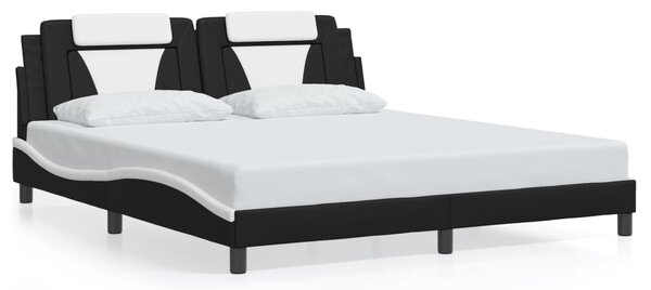 Okvir kreveta Viana s LED-om bez madracacrno-bijeli 180 x 200 cm - Crna / 180 x 200 cm