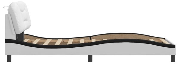 Okvir kreveta s LED-om bez madraca Hvar bijelo-crni 80x200cm - Bijela / 80 x 200 cm