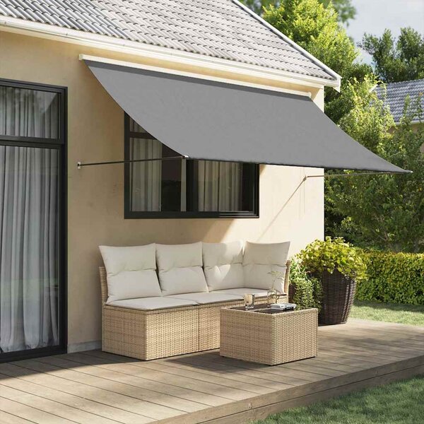 Tenda na uvlačenje antracit 300 x 150 cm od tkanine i čelika - Antracitno siva / 300 x 150 cm