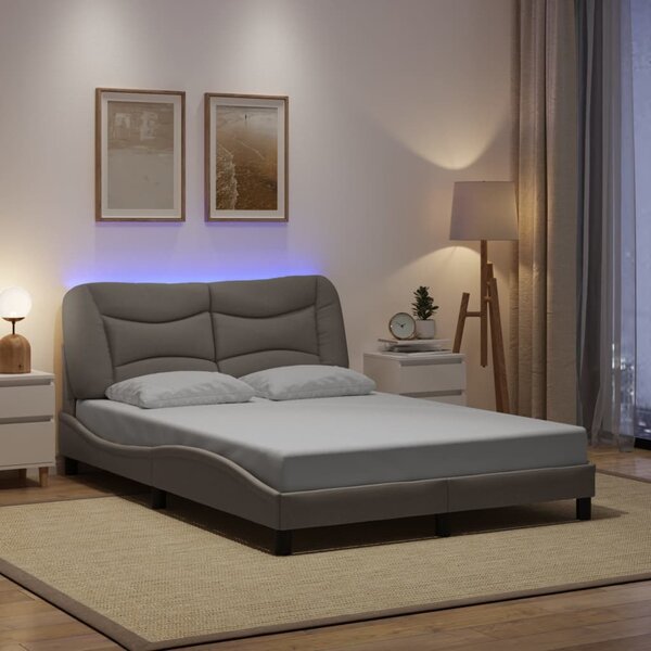 Okvir kreveta s LED-om bez madraca Hvar Taupe 140x190 cm tkanina - Tupe / 140 x 190 cm