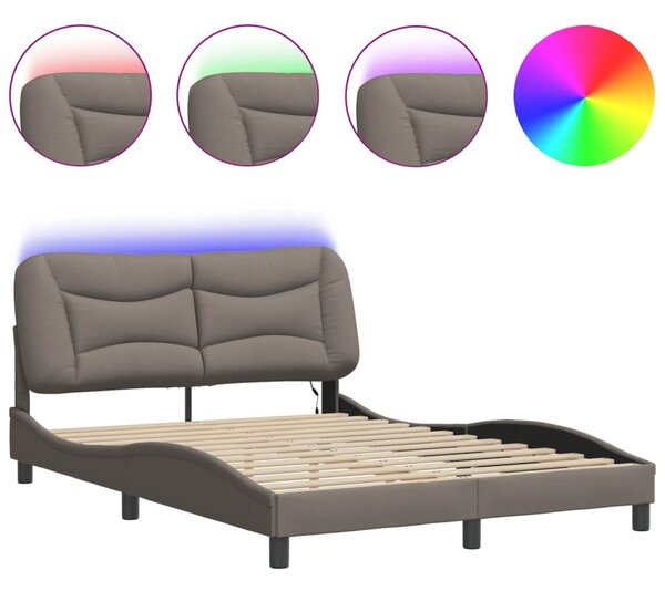 Okvir kreveta s LED-om bez madraca Hvar Taupe 140x190 cm tkanina - Tupe / 140 x 190 cm
