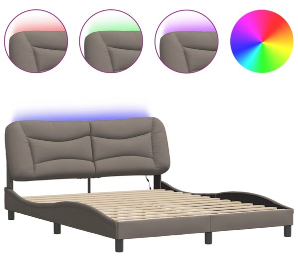Okvir kreveta s LED-om bez madraca Hvar Taupe 160x200 cm tkanina - Tupe / 160 x 200 cm