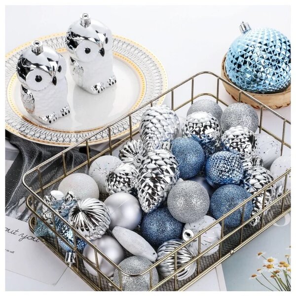 Kuglice za bor - Pikaboo blue set od 60x