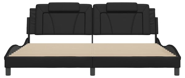 Okvir kreveta Viana s LED-om bez madraca crni 200 x 200 cm - Crna / 200 x 200 cm