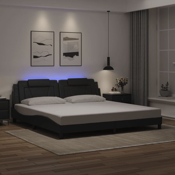 Okvir kreveta Viana s LED-om bez madraca crni 200 x 200 cm - Crna / 200 x 200 cm