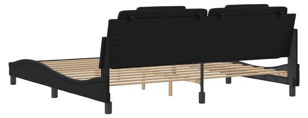 Okvir kreveta Viana s LED-om bez madraca crni 200 x 200 cm - Crna / 200 x 200 cm