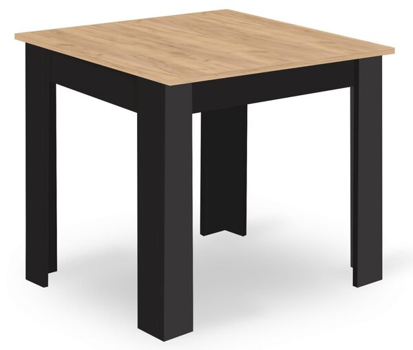 PROMOCIJA Jídelní stol MADO crni s pločom u dekoru artisan hrast 80x80cm II. kvaliteta