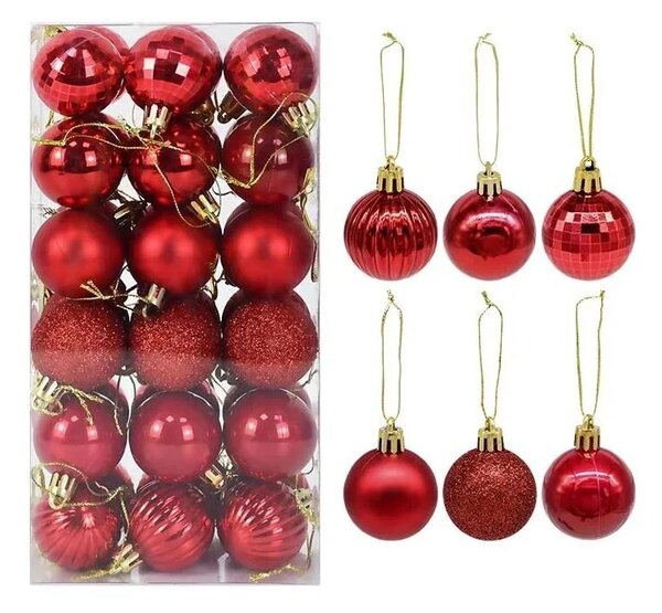 Kuglice za bor - Reddish glamour set od 36x