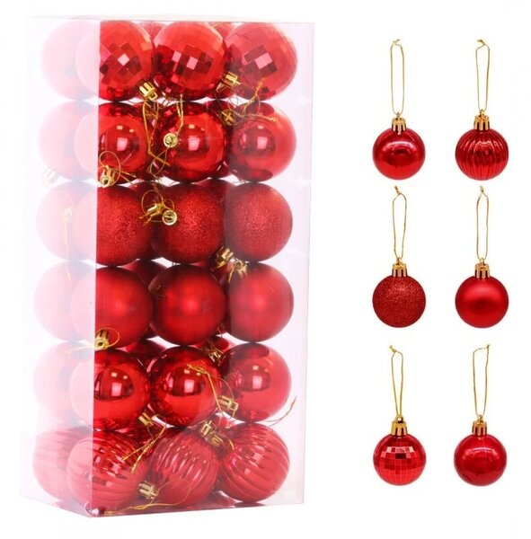 Kuglice za bor - Reddish glamour set od 36x