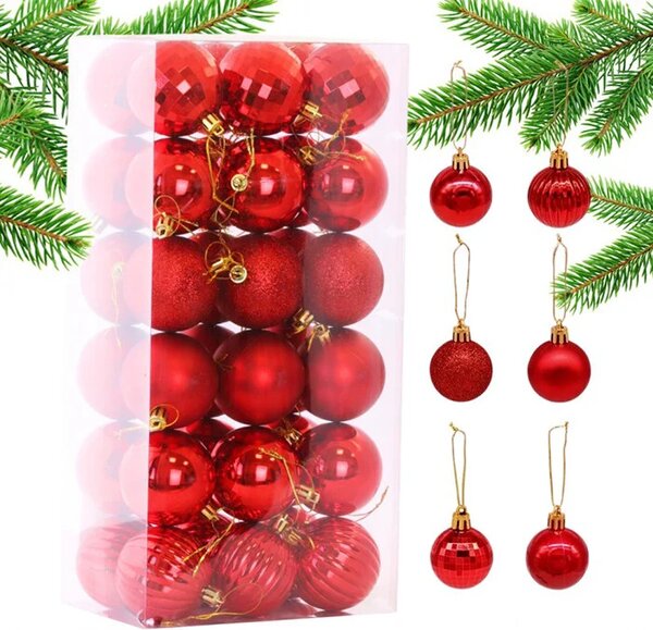 Kuglice za bor - Reddish glamour set od 36x