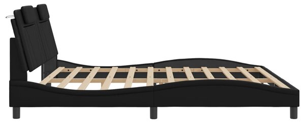 Okvir kreveta Viana s LED-om bez madraca crni 200 x 200 cm - Crna / 200 x 200 cm