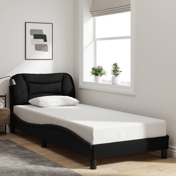 Okvir kreveta s LED-om bez madraca Hvar crni 90x200cm od tkanine - Crna / 90 x 200 cm