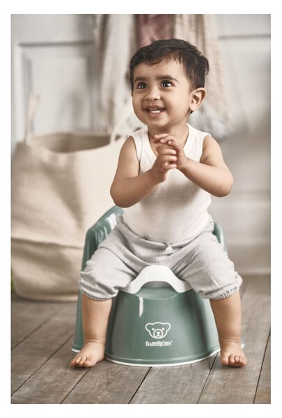 BABYBJORN kahlica Potty Chair Deep green/White