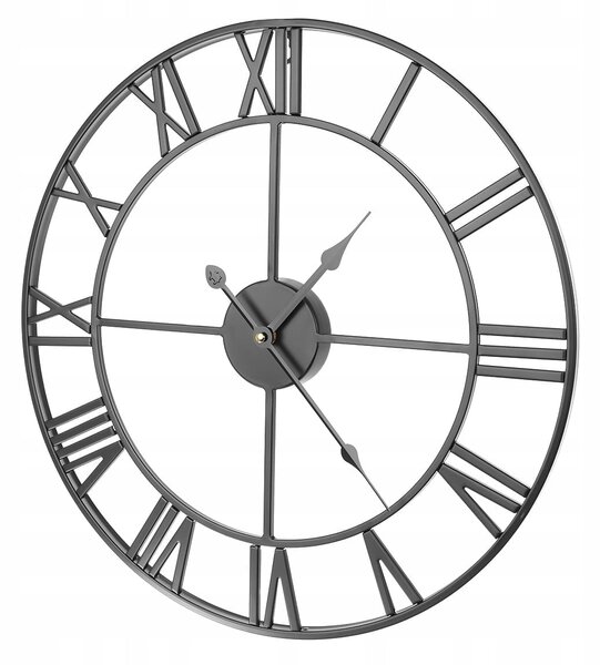 Metalni retro zidni sat - crni 47 cm