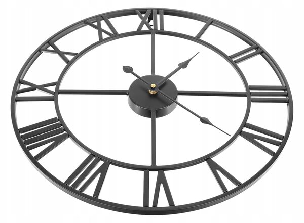 Metalni retro zidni sat - crni 47 cm