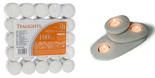 Xxl Set 100 parafinskih čajnih svijeća 3 sata