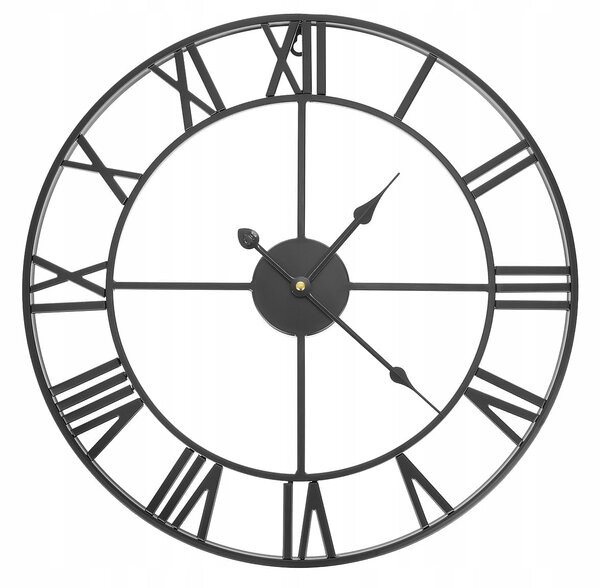 Metalni retro zidni sat - crni 47 cm
