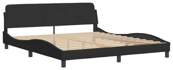 Krevet s madracem Dover crni 180x200 cm baršunasti - Crna / 180 x 200 cm
