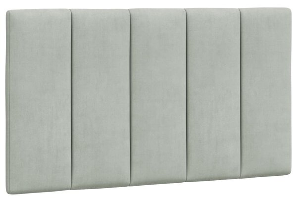 Okvir kreveta s LED-om bez madraca Hanko svjetlosivi 90x200 cm baršunasti - Siva / 90 x 200 cm