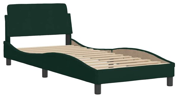 Krevet s madracem tamnozeleni 80 x 200 cm baršunasti - Zelena / 80 x 200 cm