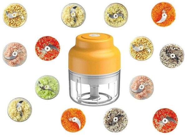 Aku. prijenosna sjeckalica za povrće i bilje 250ml usb