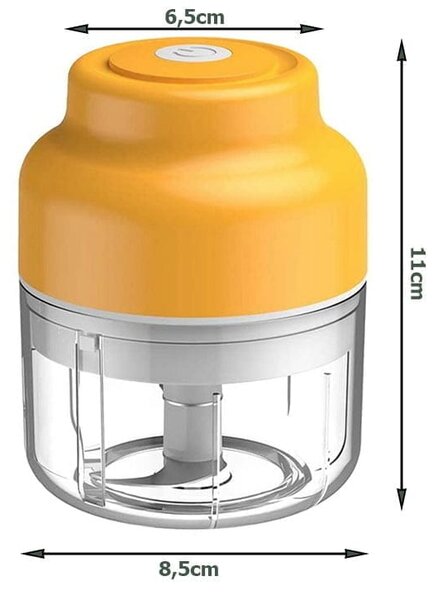 Aku. prijenosna sjeckalica za povrće i bilje 250ml usb