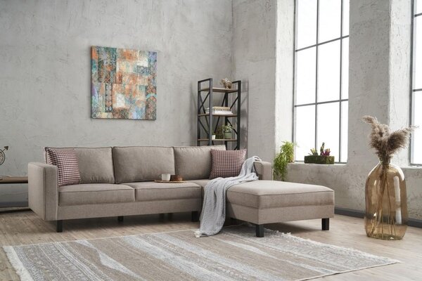 Atelier Del Sofa Kutna garnitura KALE LINEN, desna, krem, Kale Linen Right - Cream