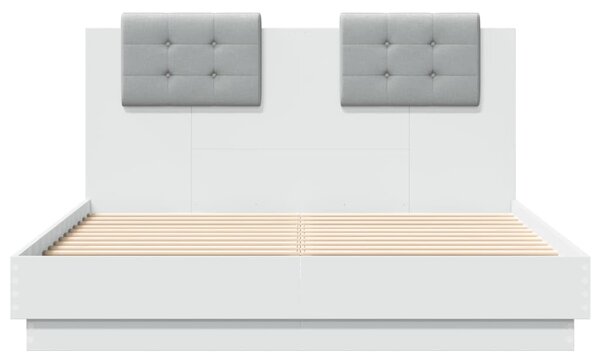 Okvir kreveta s uzglavljem bijeli 120x190 cm konstruirano drvo - Bijela / 120 x 190 cm