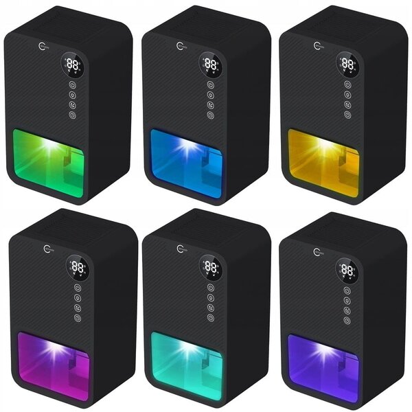 85W Dehumidifier i pročišćivač zraka Amortiber Apsourber 3,8L Crni LED RGB