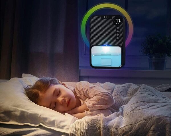 85W Dehumidifier i pročišćivač zraka Amortiber Apsourber 3,8L Crni LED RGB