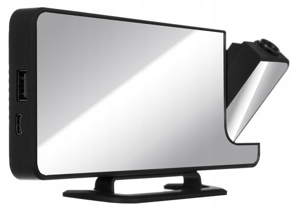 4V1 Projekcijski budilica s LCD zaslonom i ogledalom crnim