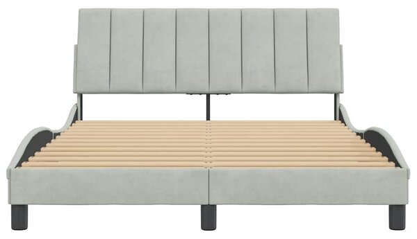Okvir kreveta bez madraca Hanko svjetlosivi 120 x 200 cm baršunasti - Siva / 120 x 200 cm