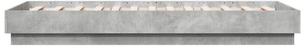 Okvir kreveta s LED svjetlima siva boja betona 75 x 190 cm - Siva / 75 x 190 cm