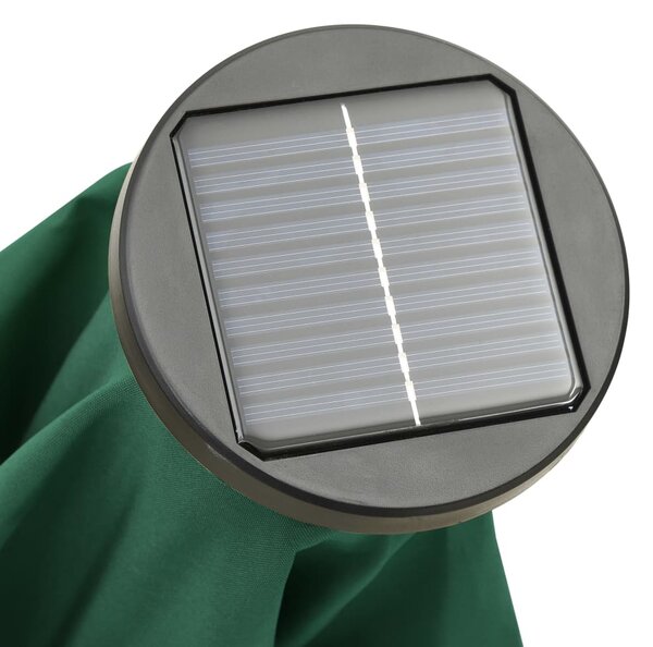 Vrtni suncobran s LED svjetlima zeleni 200 x 211 cm aluminijski - Zelena / N/A